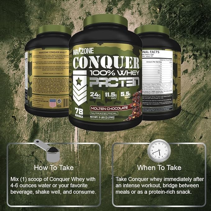 Warzone Conquer Whey Protein 78 Servings - Molten Chocolate