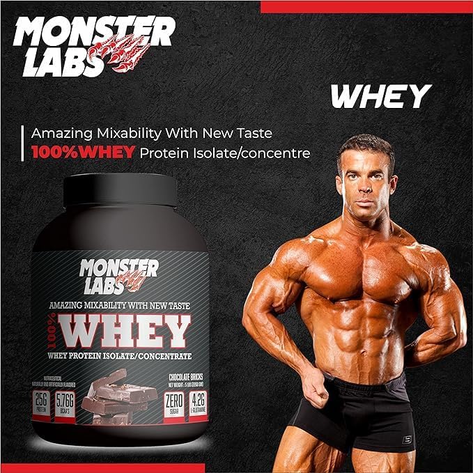 Monster Labs Whey Protein - Cookies & Cream, 5lbs (76 Servings)