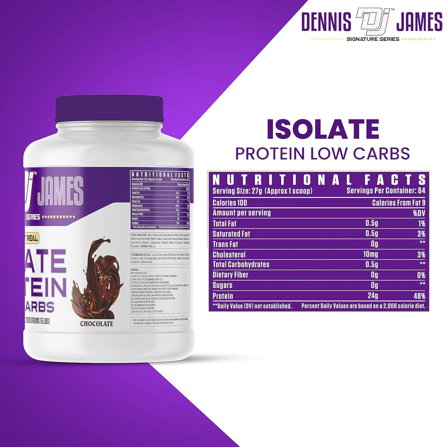Dennis James Signature Series Isolate Protein Low Carbs 5lbs - Mango