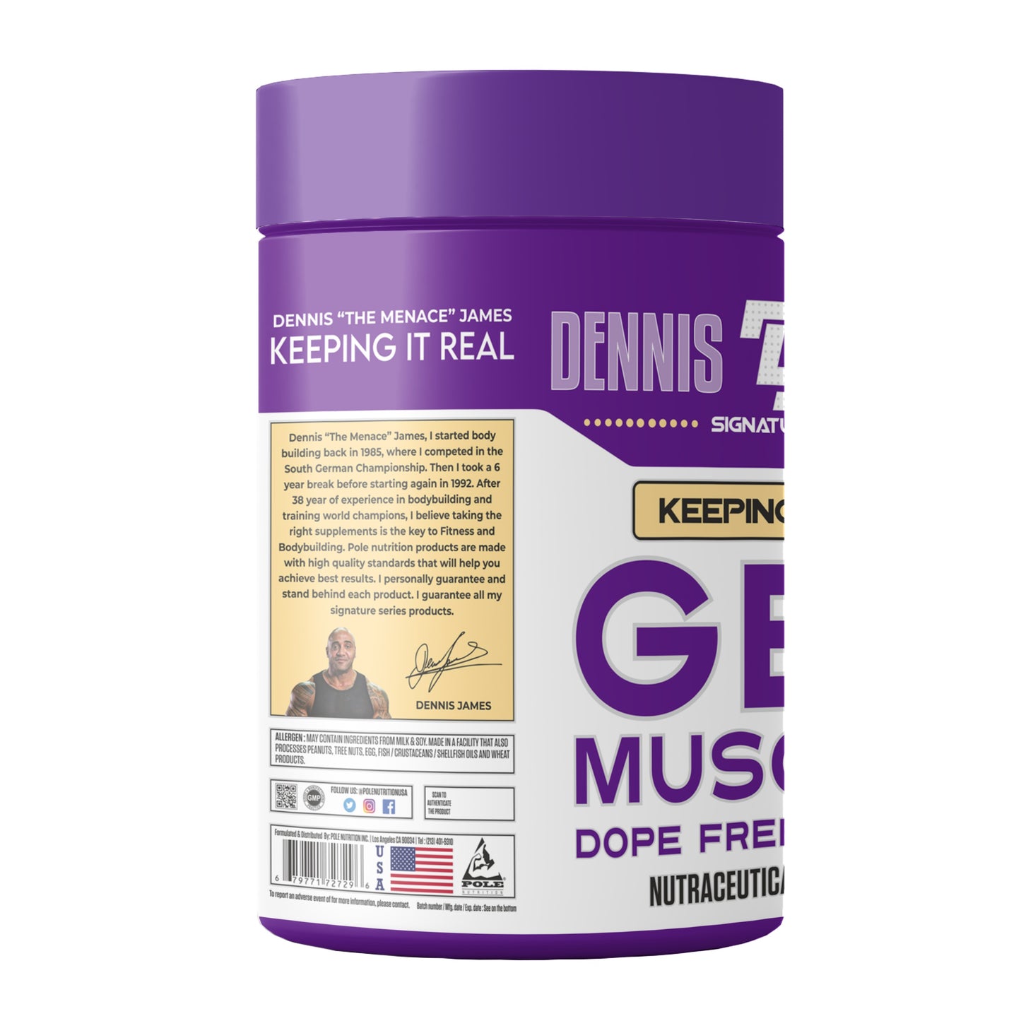Dennis James Signature Series Get Muscles Dope Free Formula, 120 Tablets