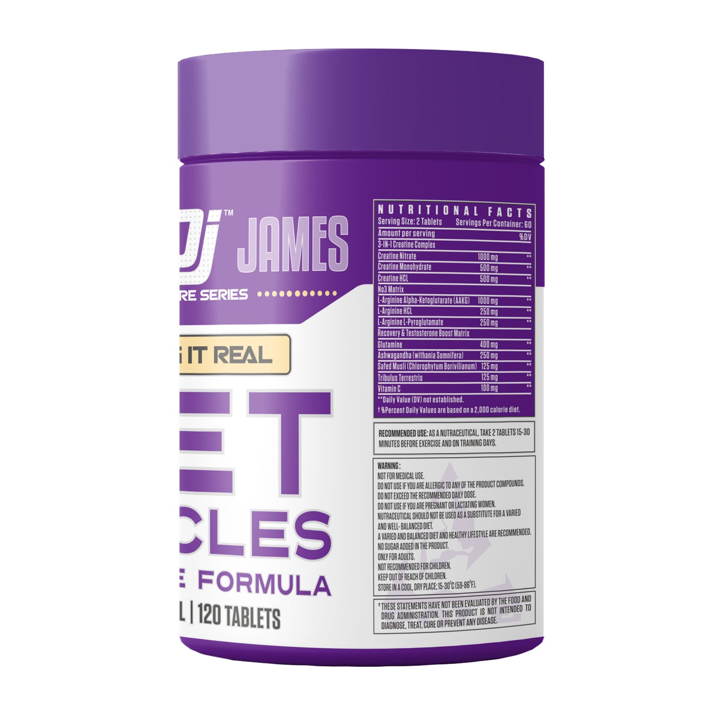 Dennis James Signature Series Get Muscles Dope Free Formula, 120 Tablets