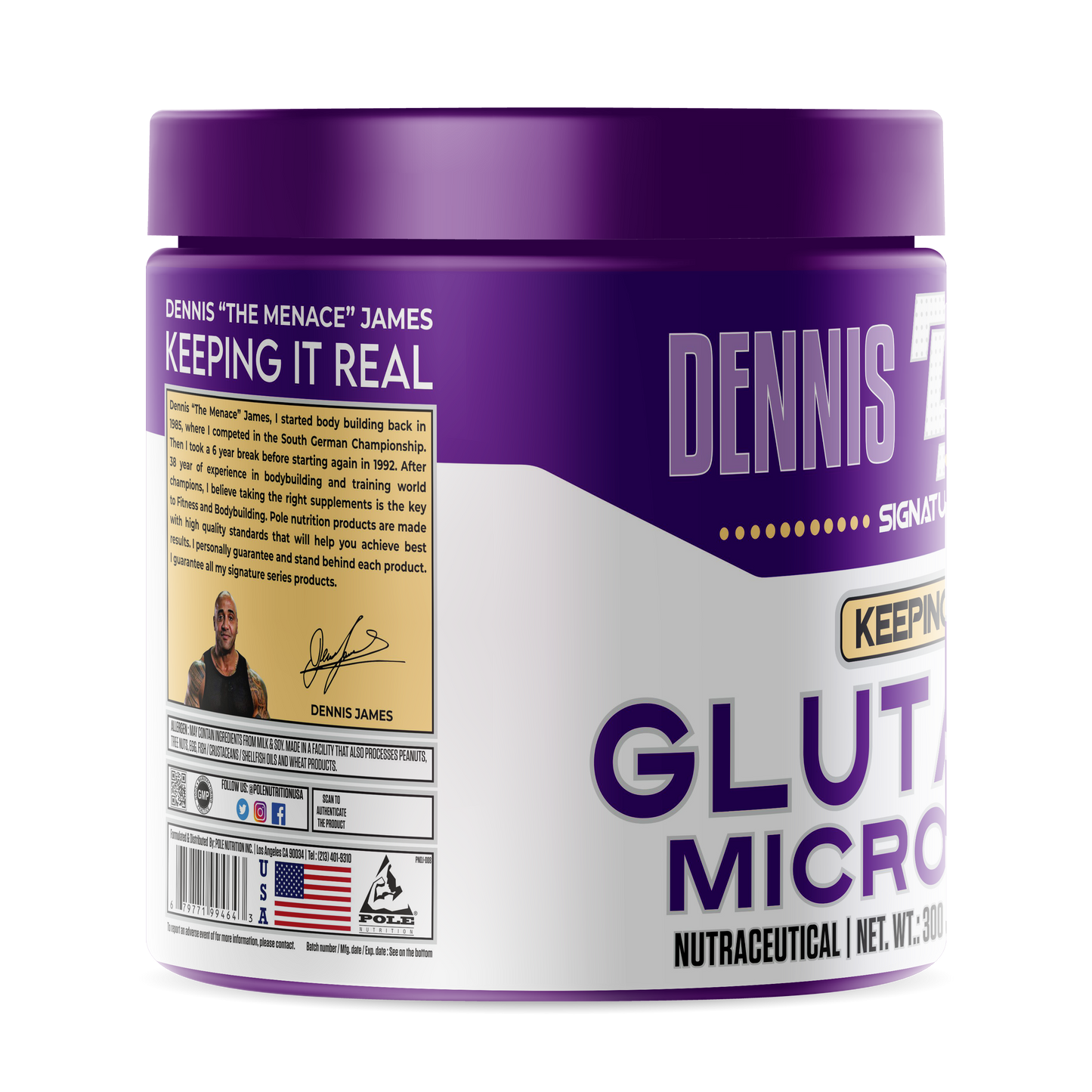 Dennis James Signature Series Glutamine Micronized | 300g | 60 Servings