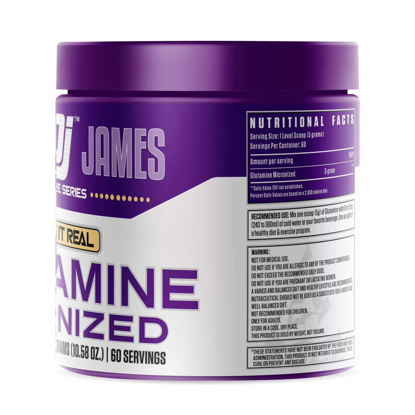 Dennis James Signature Series Glutamine Micronized | 300g | 60 Servings