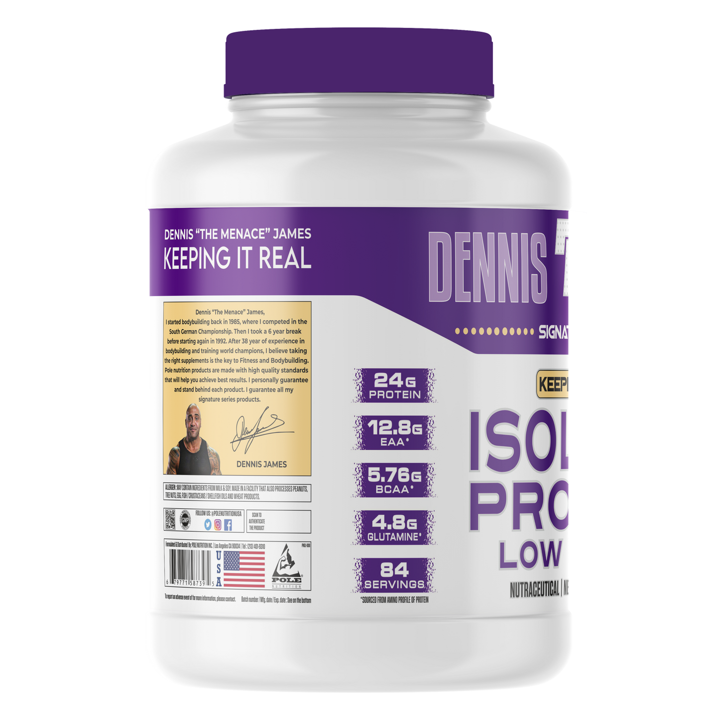 Dennis James Signature Series Isolate Protein Low Carbs 5lbs - Chocolate