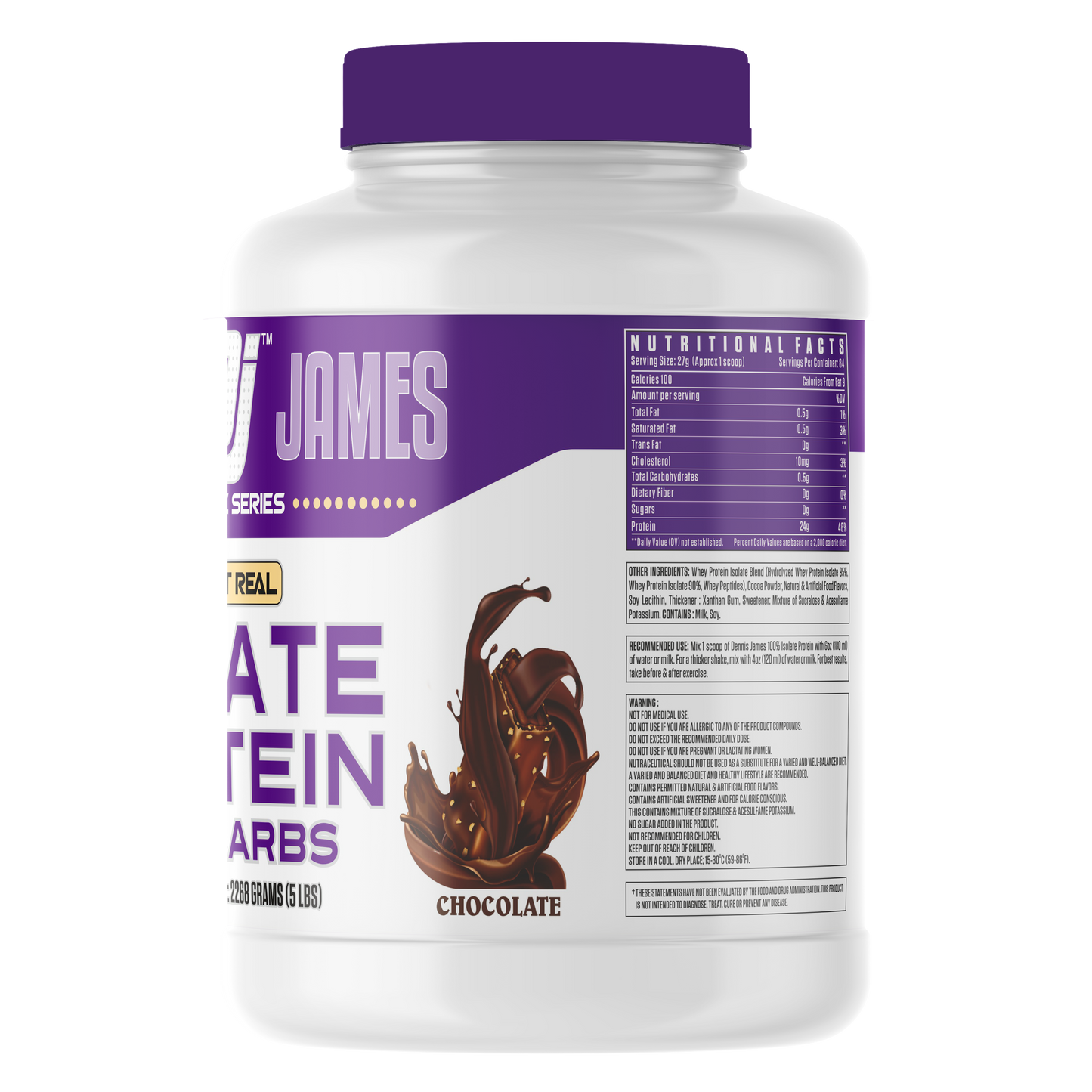 Dennis James Signature Series Isolate Protein Low Carbs 5lbs - Chocolate