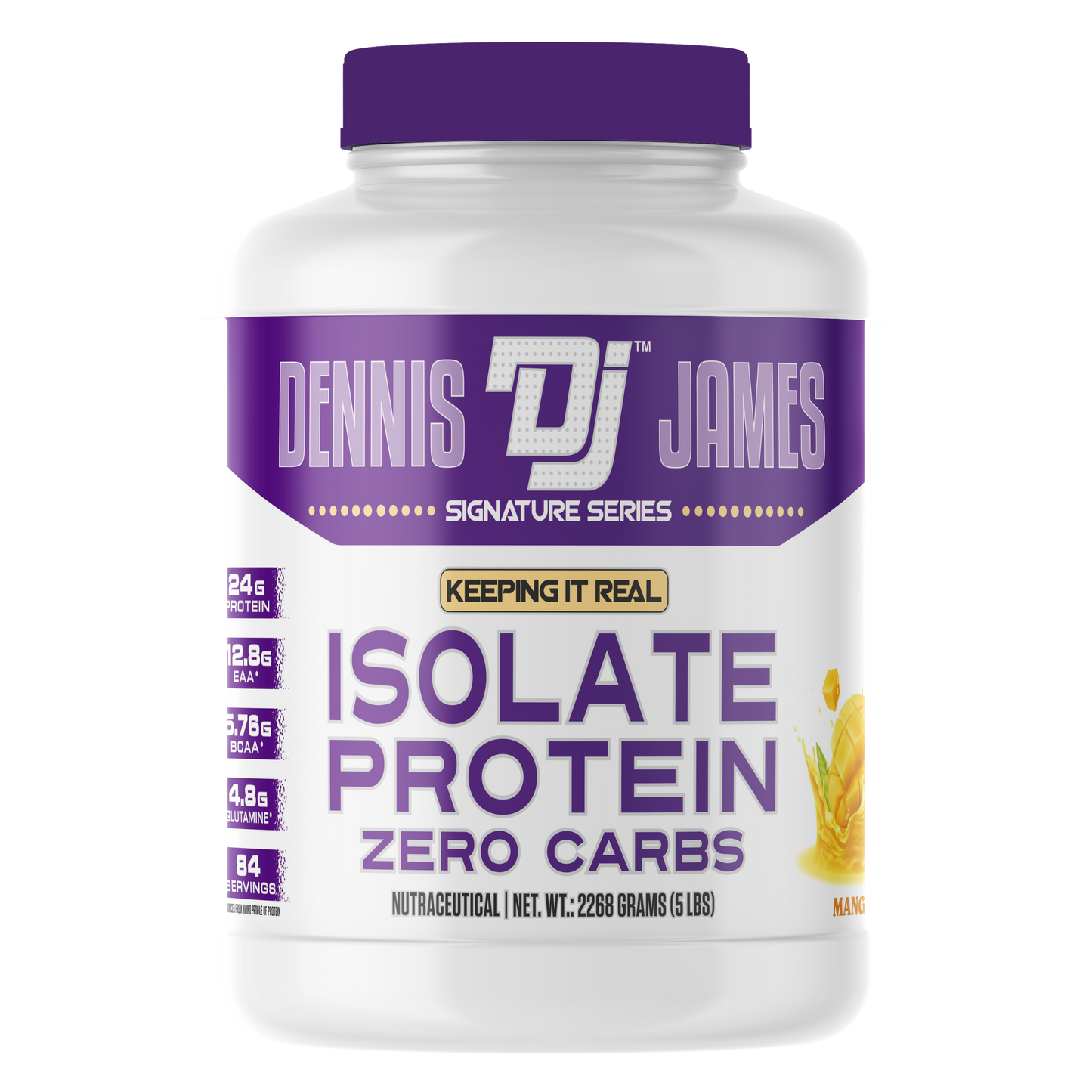 Dennis James Signature Series Isolate Protein Low Carbs 5lbs - Mango