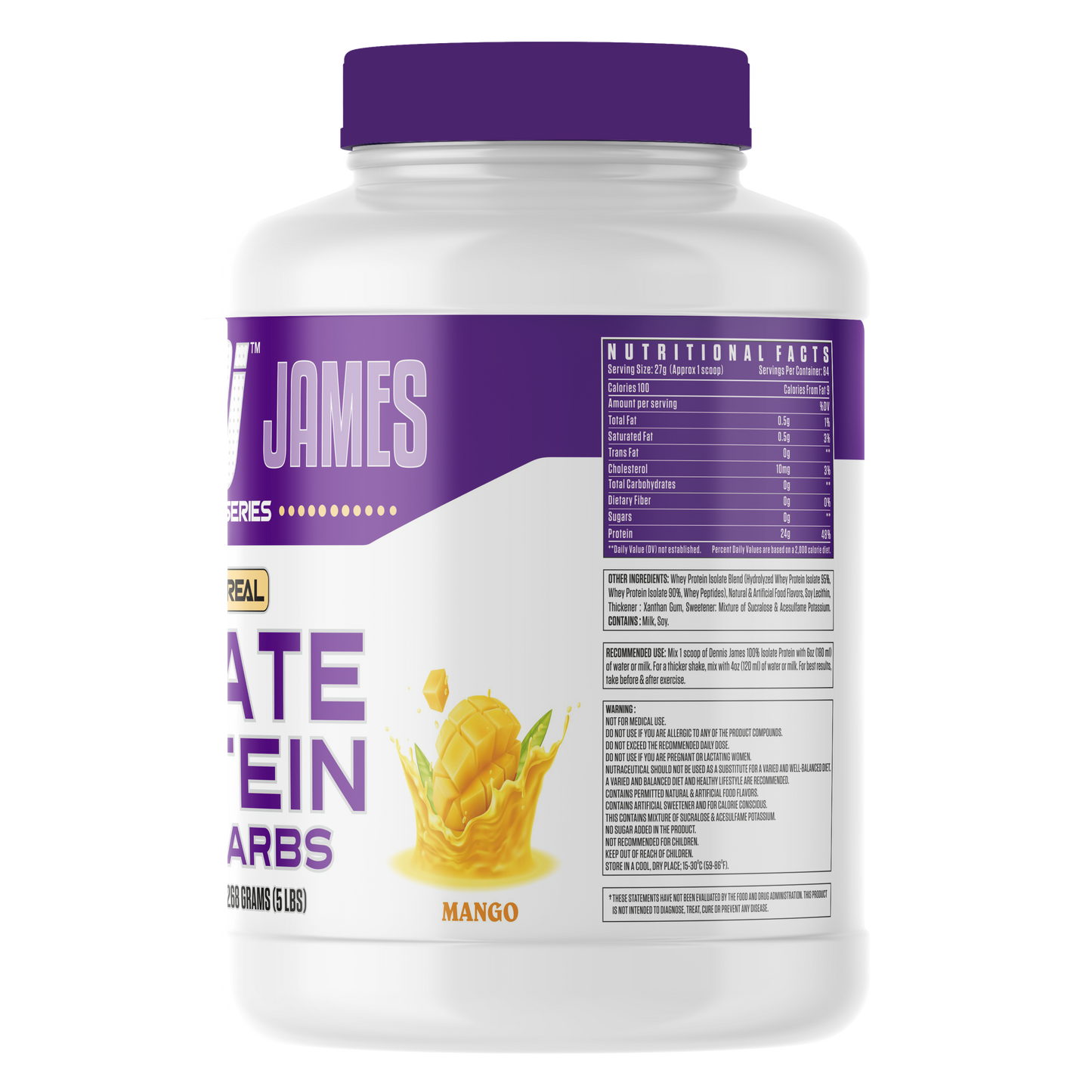 Dennis James Signature Series Isolate Protein Low Carbs 5lbs - Mango