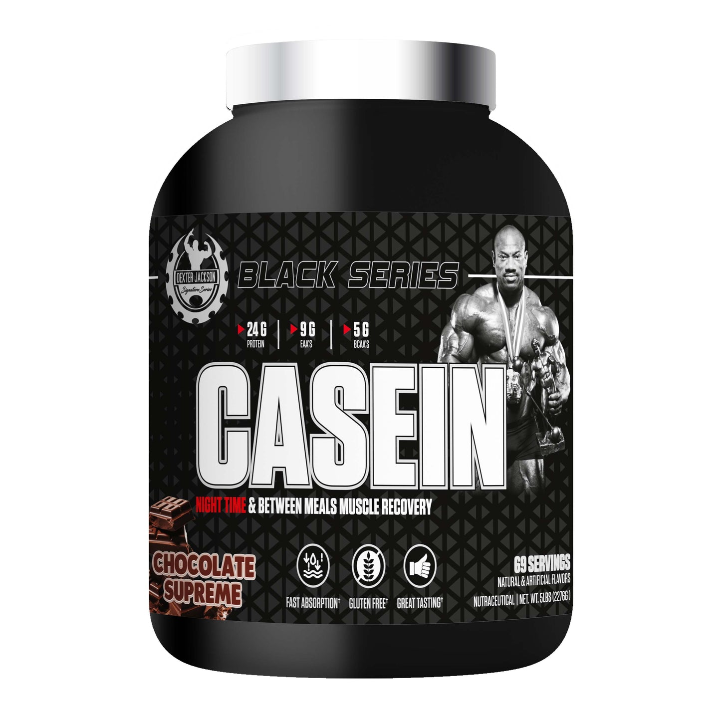 Black Series Casein Protein - Chocolate Supreme (5 Lbs), 69 Servings