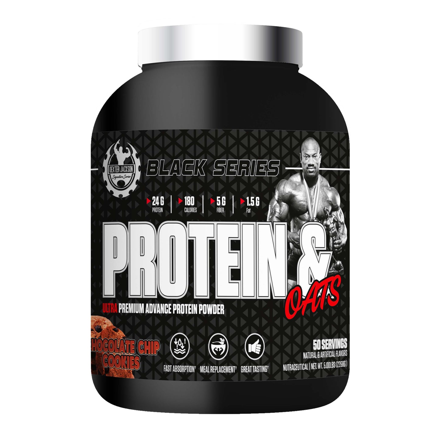 Black Series Protein Oats – Ultra Premium Advance Protein Powder - Chocolate Chip (50 Servings)
