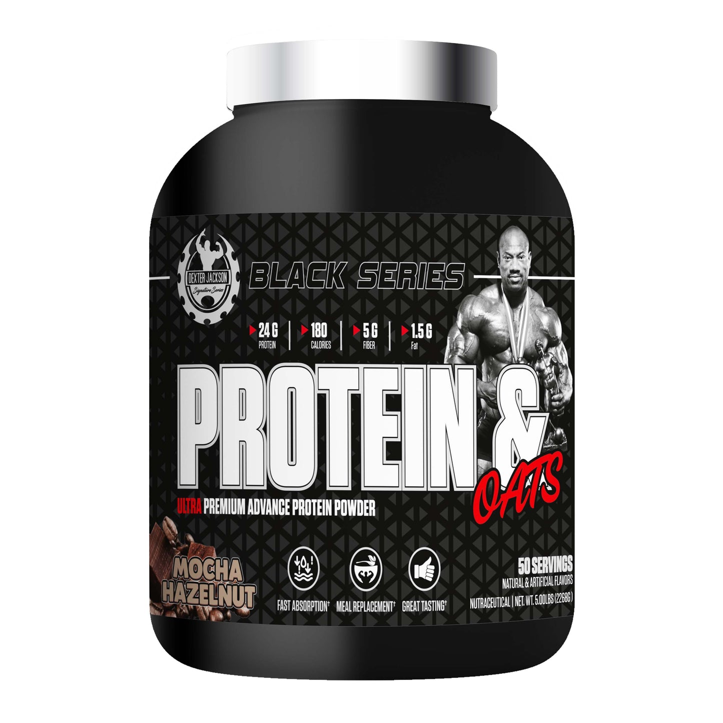 Black Series Protein Oats – Ultra Premium Advance Protein Powder - Mocha Hazelnut (50 Servings)