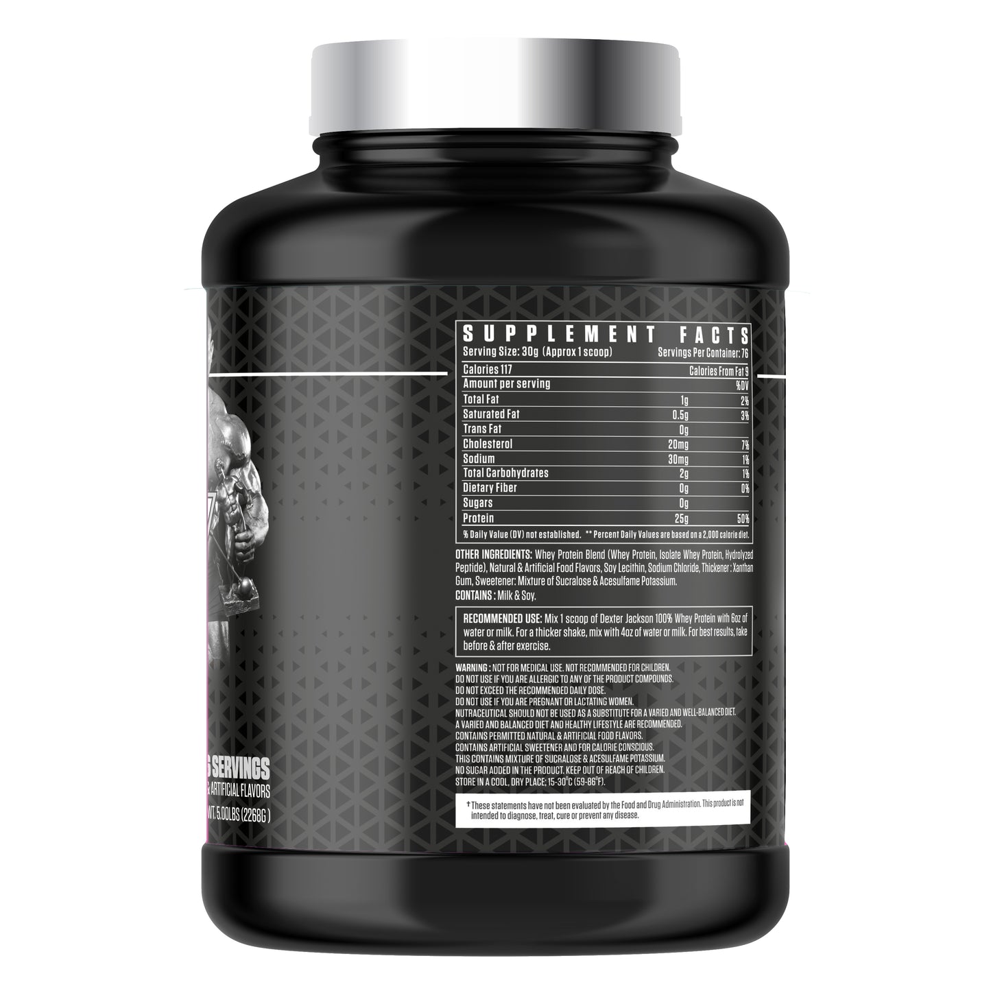 DEXTER JACKSON Black Series Isolate & Hydrolyzed Whey Protein 5 Lbs (76 Servings) - Blueberry Muffin