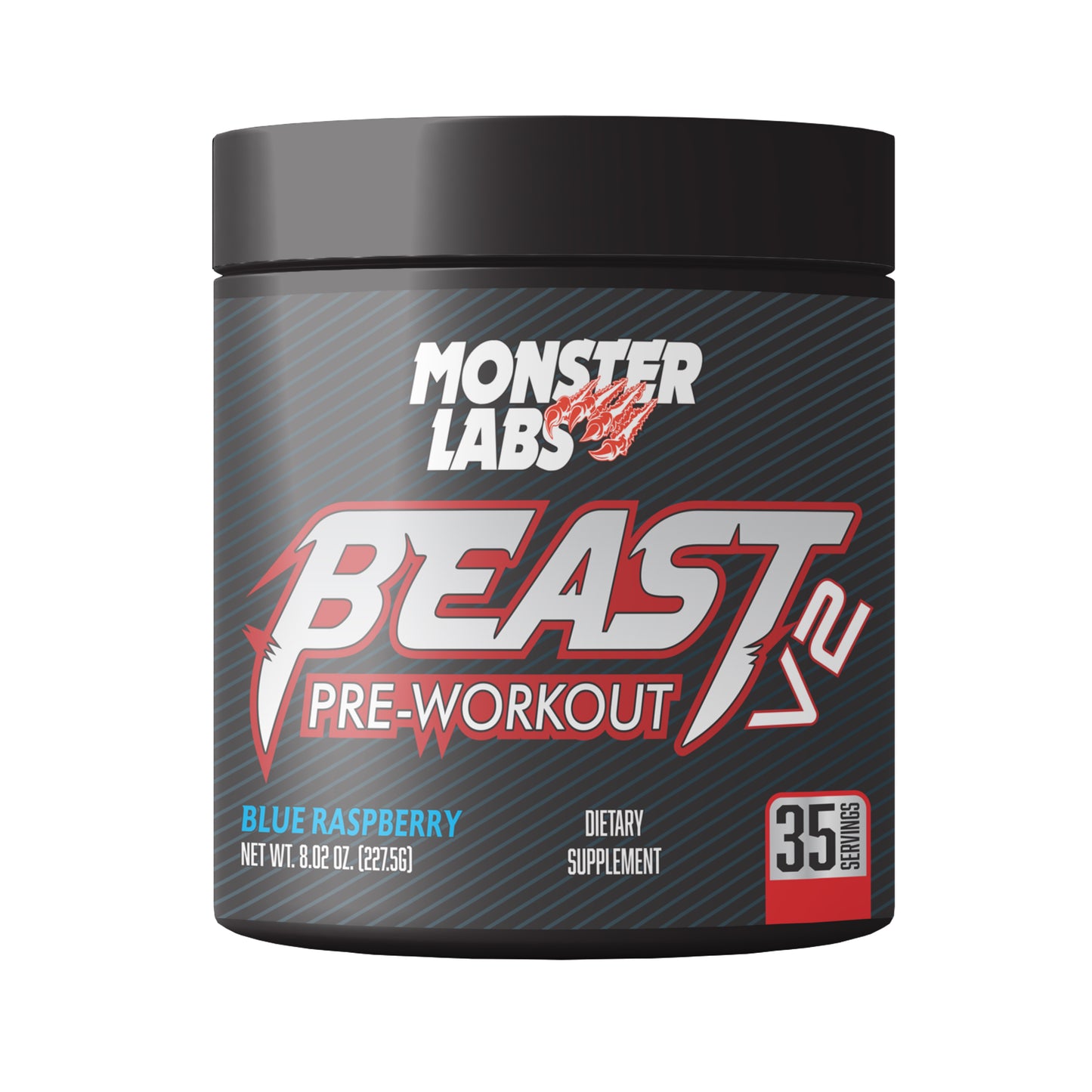 Monster Labs Beast V2, Pre Workout, 35 Servings (Blue Raspberry)