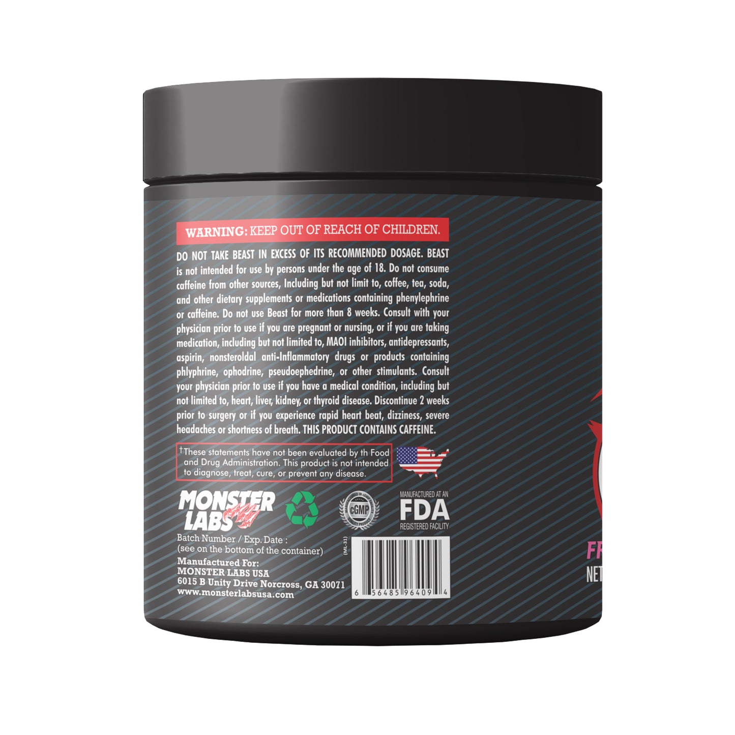 Monster Labs Beast V2, Pre Workout, 35 Servings (Fruit Punch)