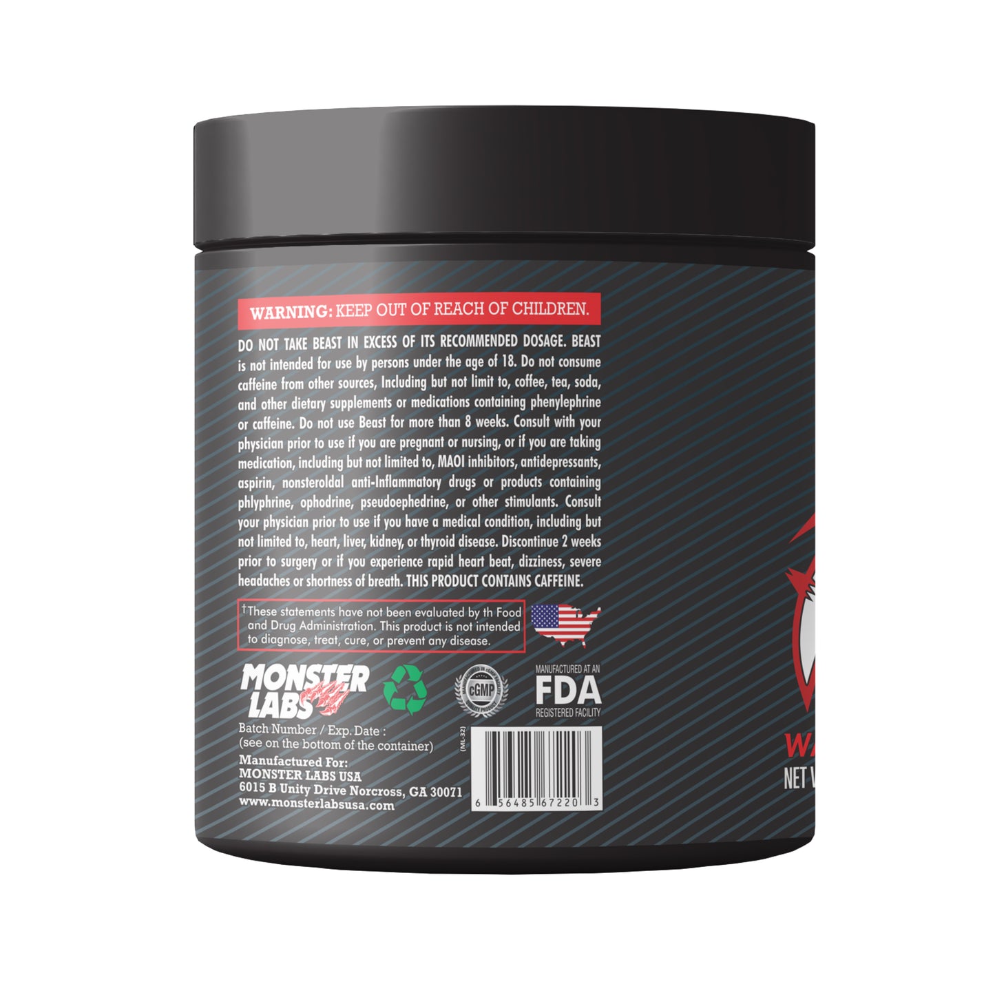 Monster Labs Beast V2, Pre Workout, 35 Servings (Watermelon)