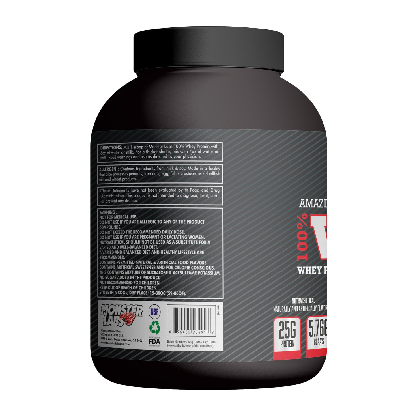 Monster Labs Whey Protein - Cookies & Cream, 5lbs (76 Servings)