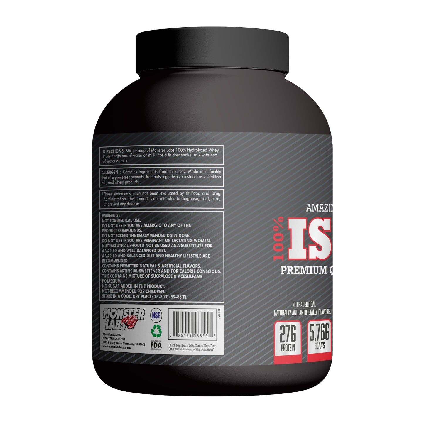Monster Labs 100% Isolate Whey Protein 5 lbs - Rich Chocolate