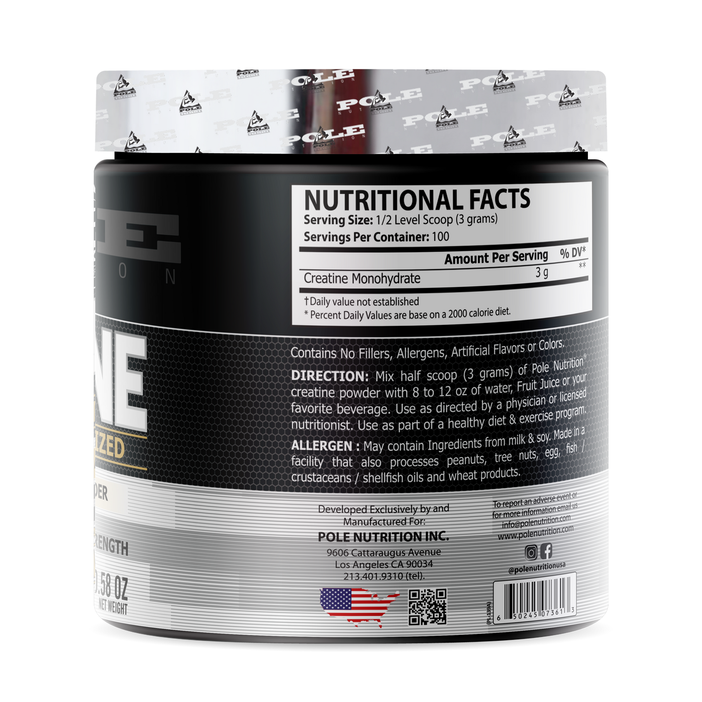 Creatine Monohydrate 300g 100 Servings