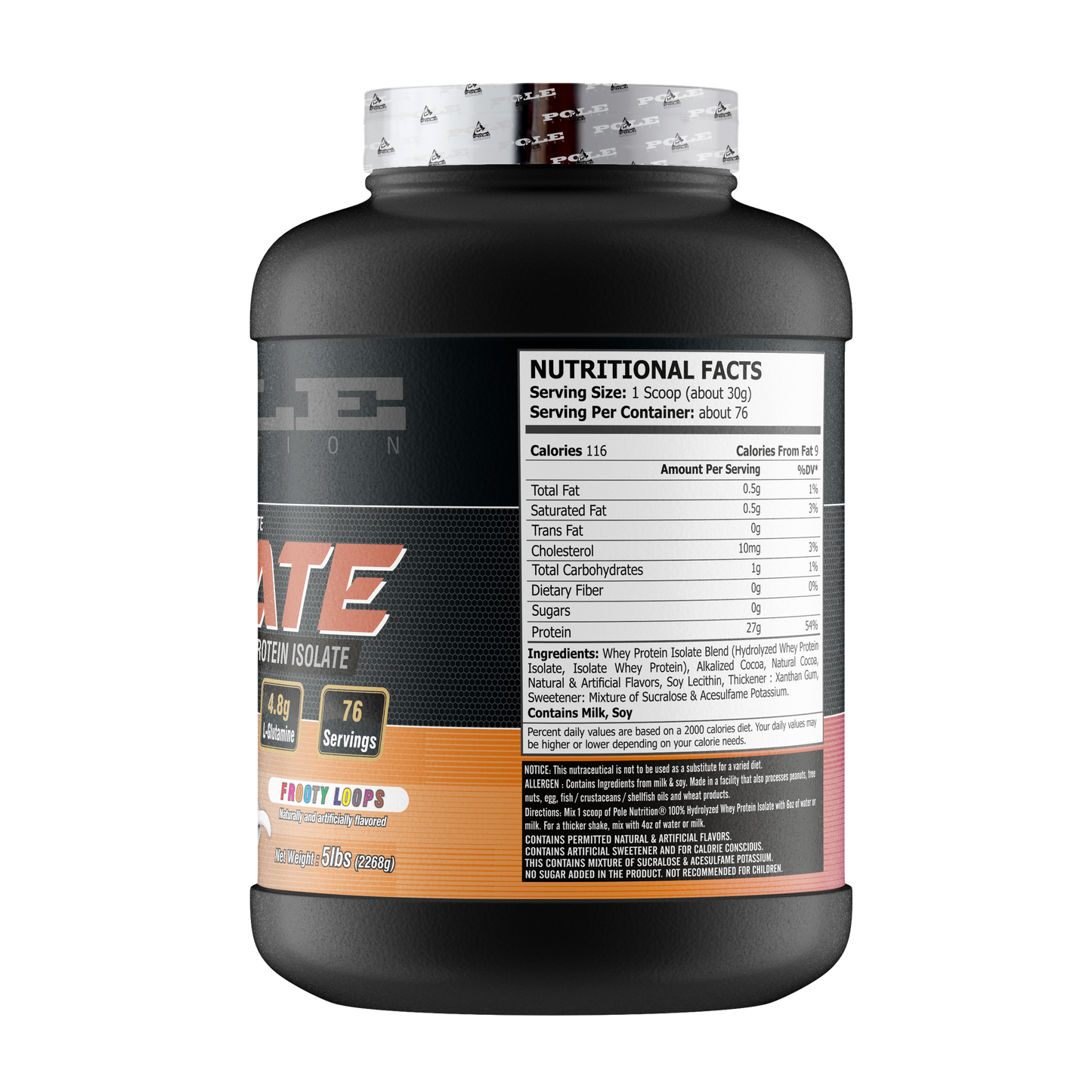 100% Hydrolyzed Whey Protein Isolate 5 lbs - Frooty Loops