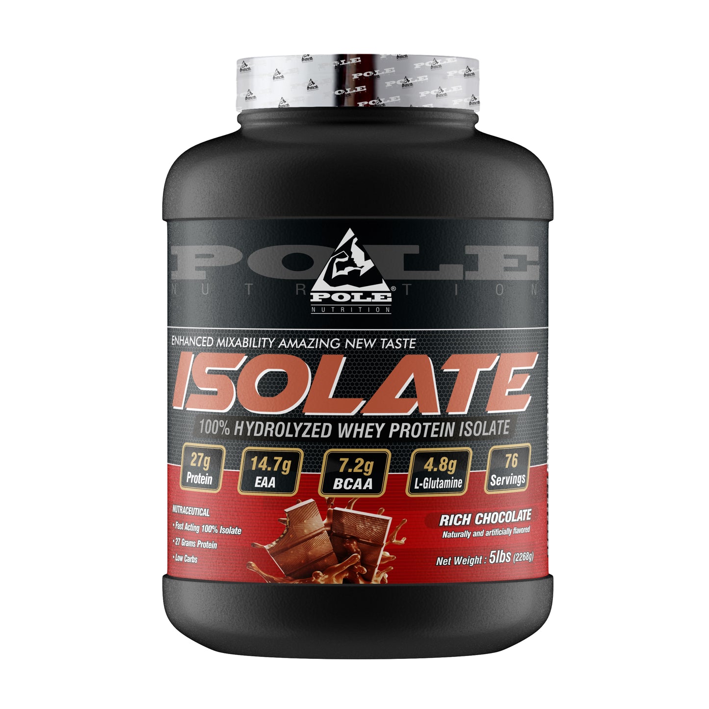 100% Hydrolyzed Whey Protein Isolate 5 lbs - Rich Chocolate