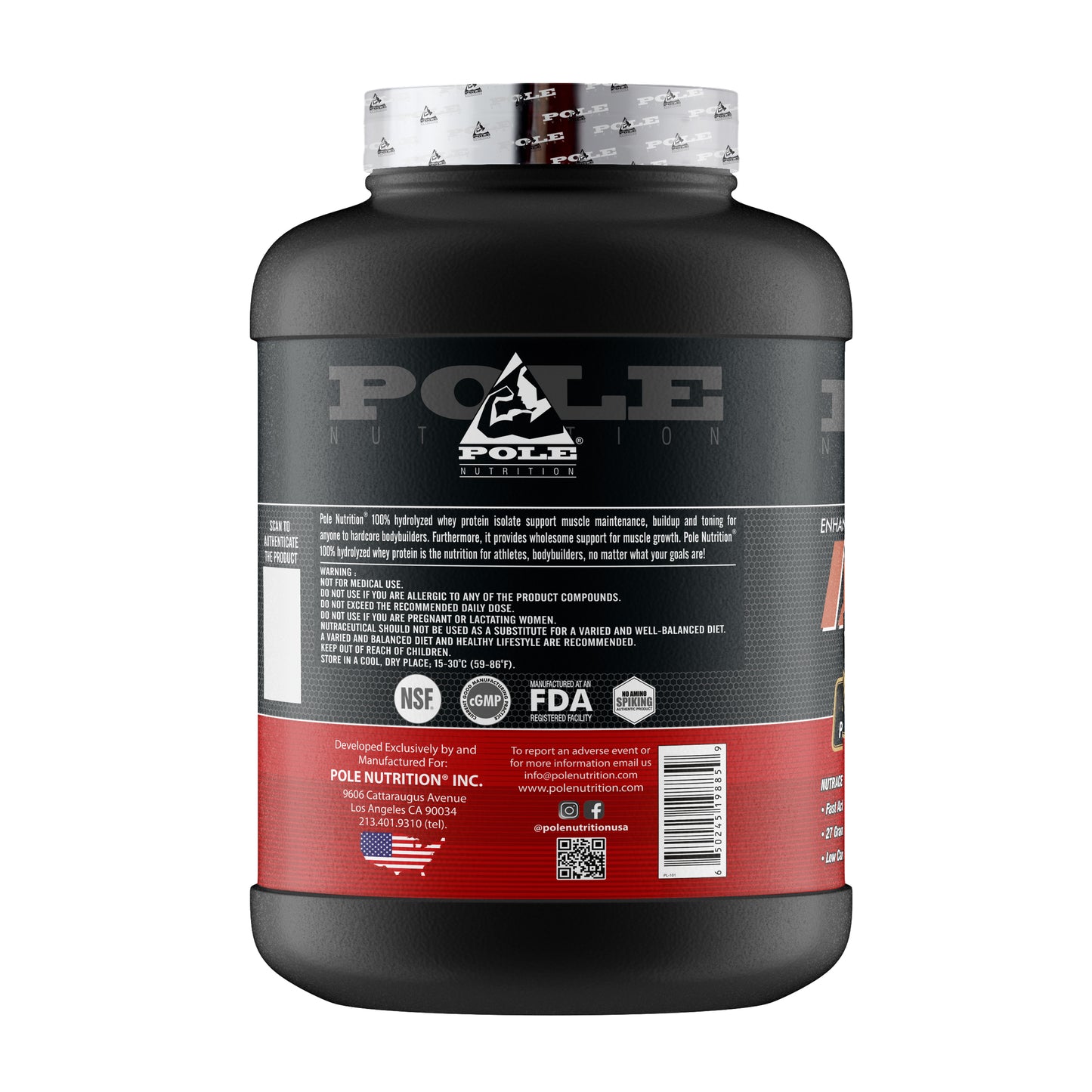 100% Hydrolyzed Whey Protein Isolate 5 lbs - Rich Chocolate