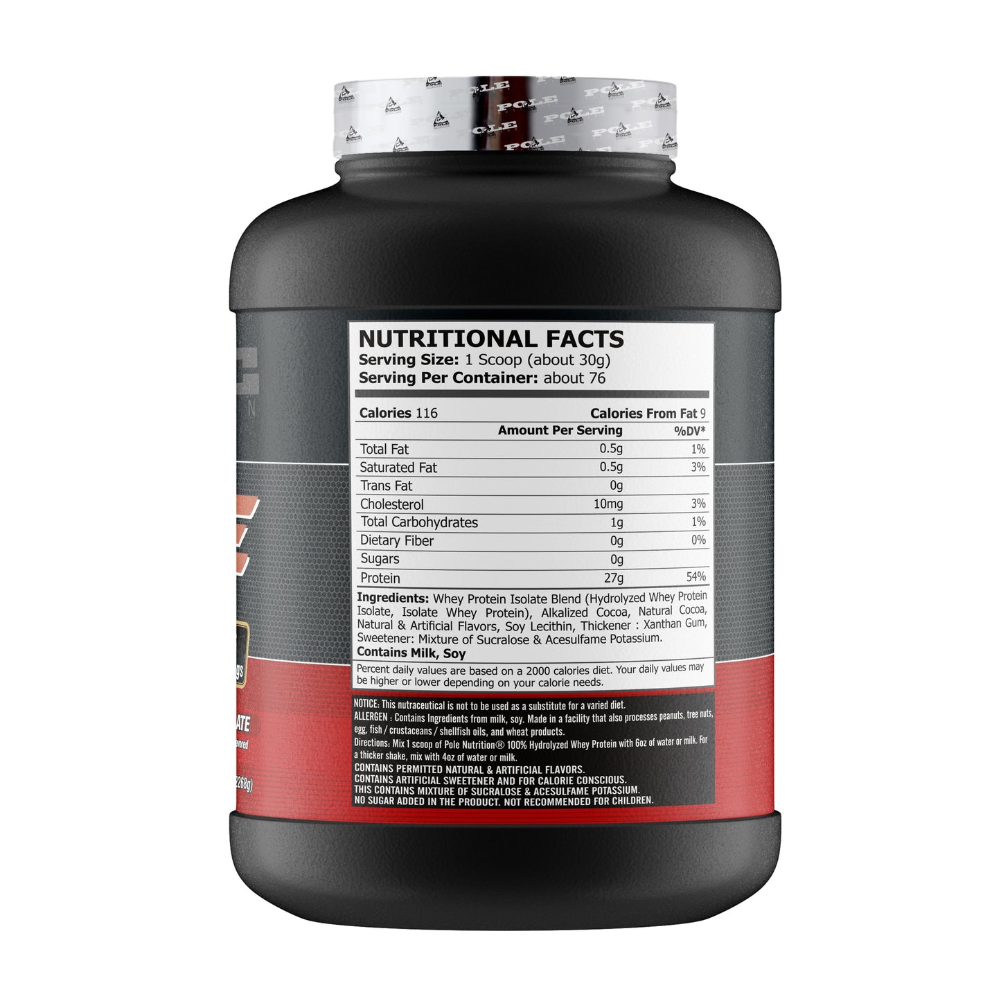 100% Hydrolyzed Whey Protein Isolate 5 lbs - Rich Chocolate