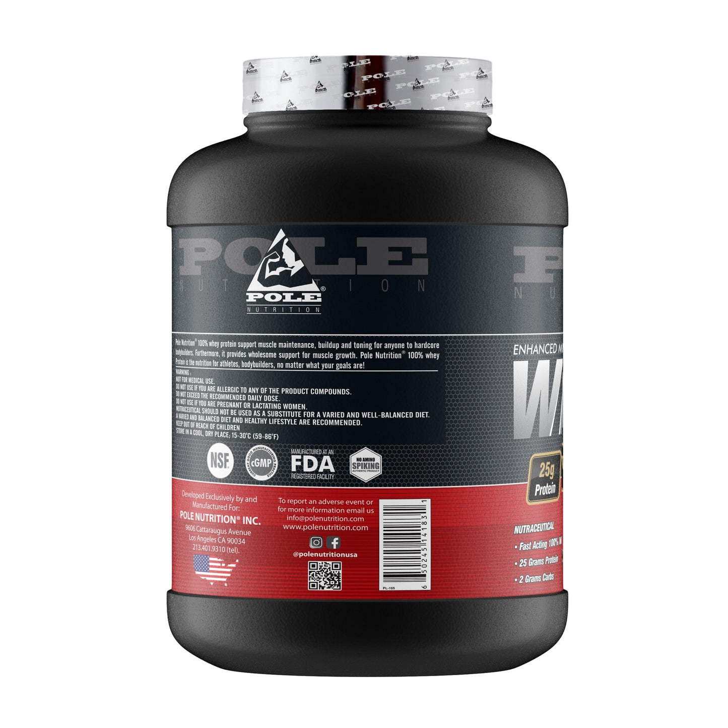 Pole Nutrition Whey Protein - Rich Chocolate, 5lbs (76 Servings)