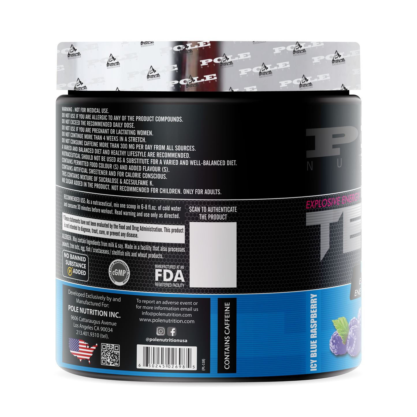Teazer Pre-Workout Blue Raspberry (30 Servings)