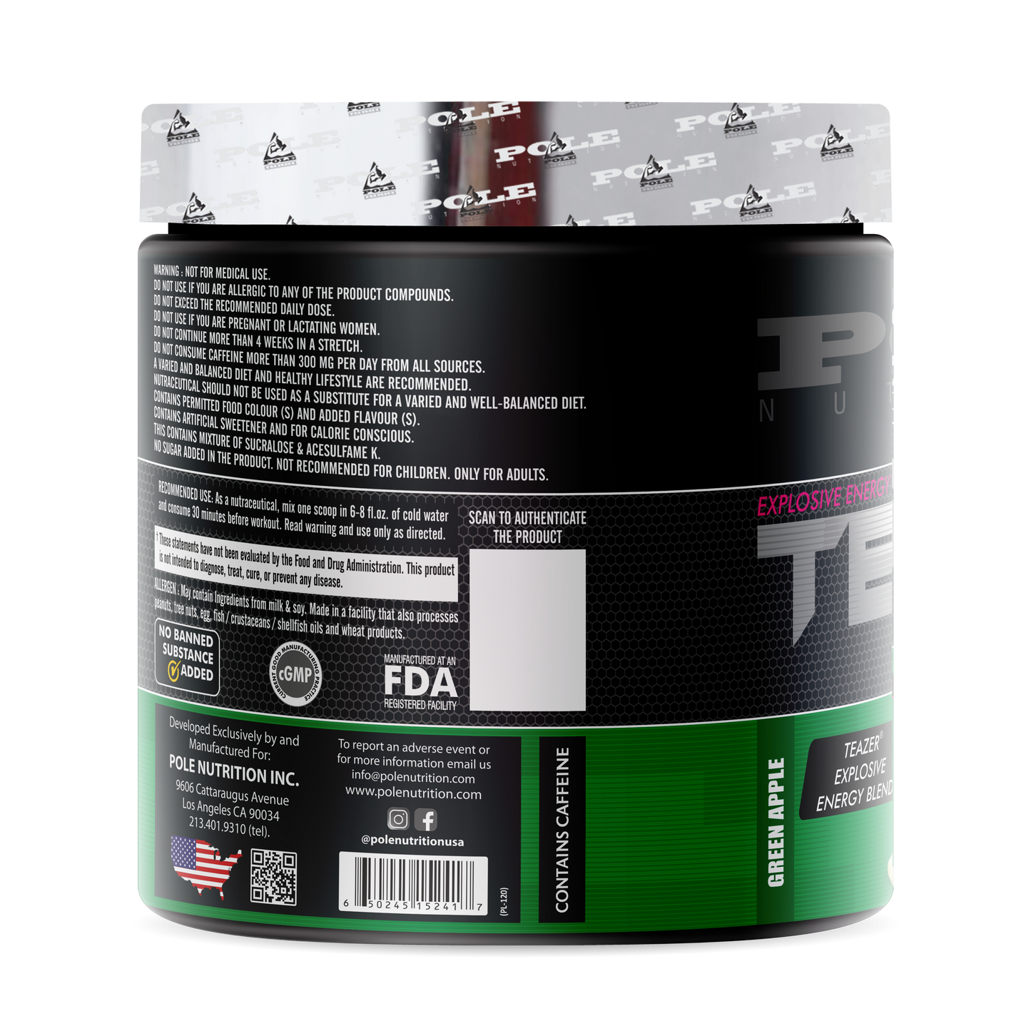 Teazer Pre-Workout Green Apple (30 Servings)
