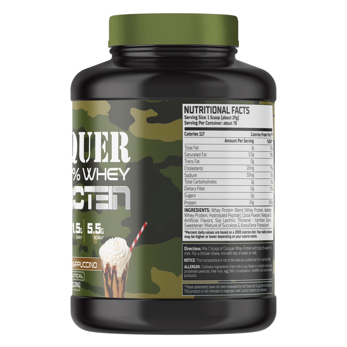 Warzone Conquer Whey Protein 78 Servings - Café Frappuccino