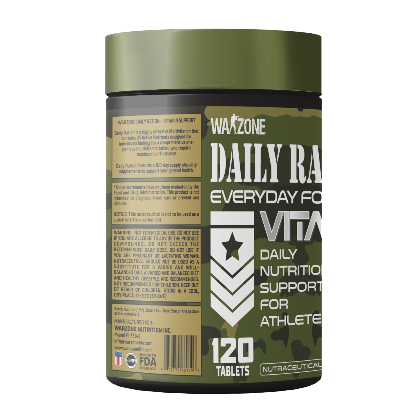 Warzone Daily Ration Multivitamin, 120 Softgels