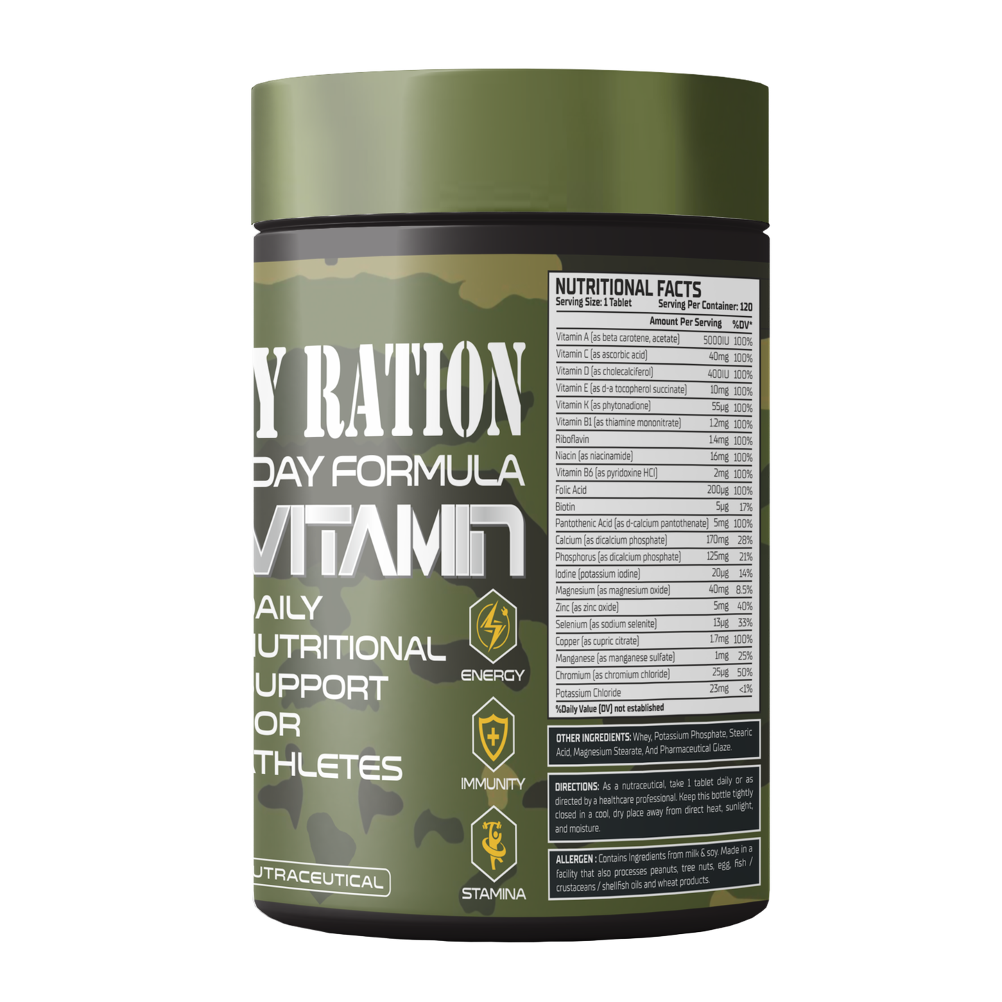 Warzone Daily Ration Multivitamin, 120 Softgels