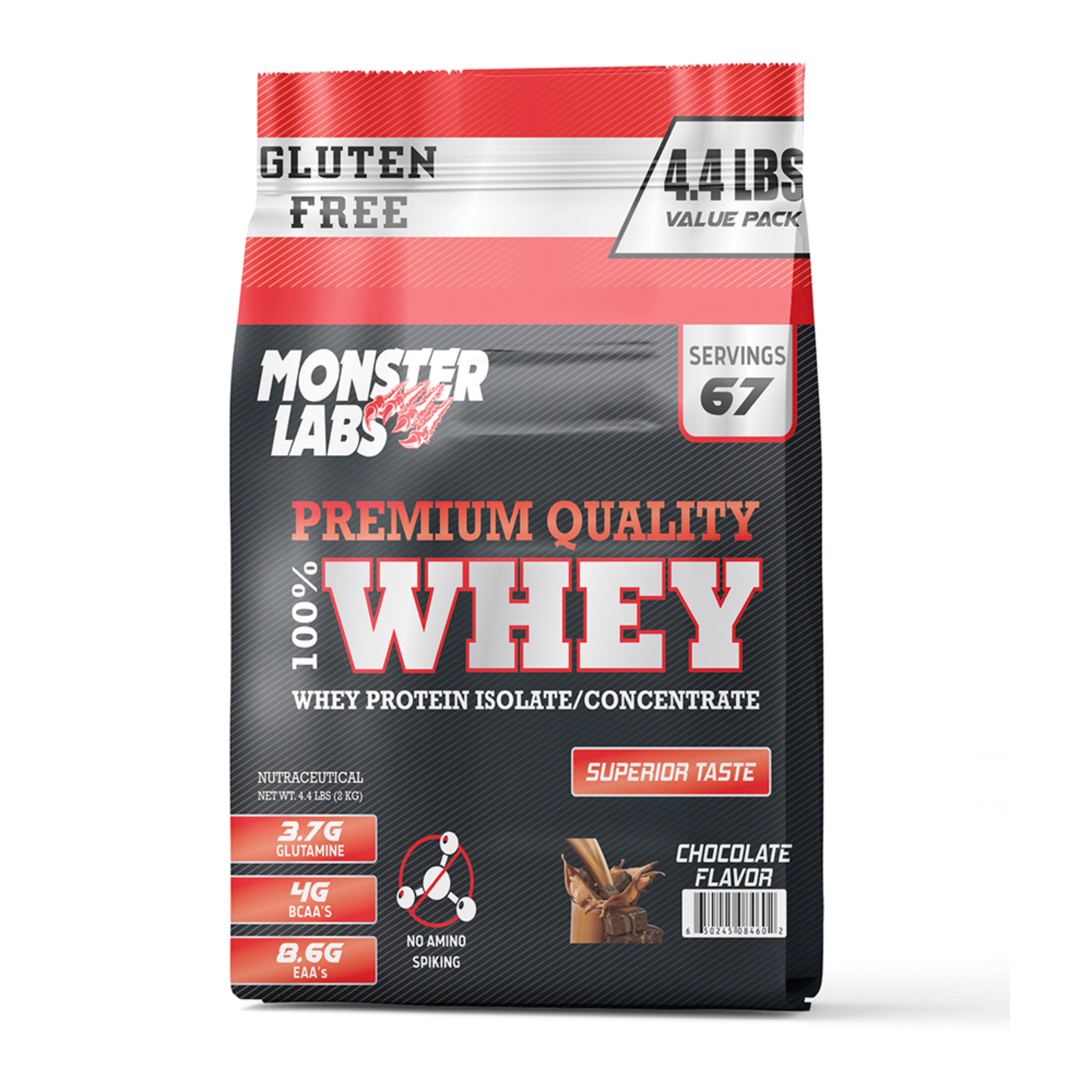 100% Whey Protein Powder - Chocolate, 4.4 Lbs, 67 Servings – SNK Nutrition