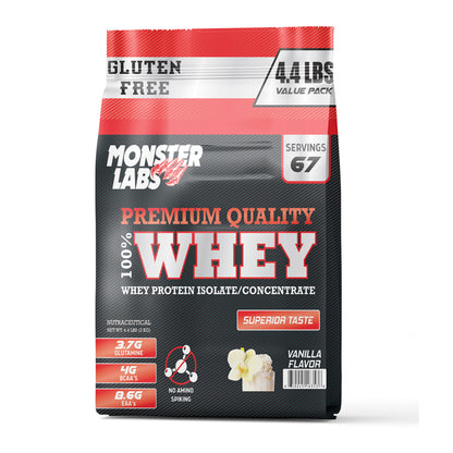 100% Whey Protein Powder - Vanilla, 4.4 Lbs, 67 Servings