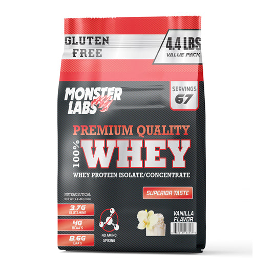 100% Whey Protein Powder - Vanilla, 4.4 Lbs, 67 Servings