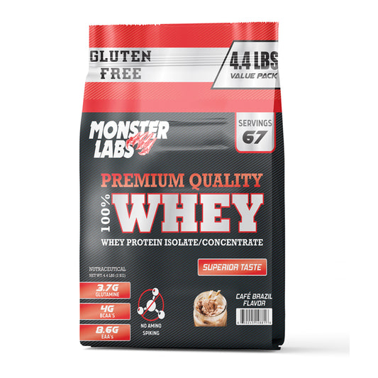 100% Whey Protein Powder - Café Brazil, 4.4 Lbs, 67 Servings