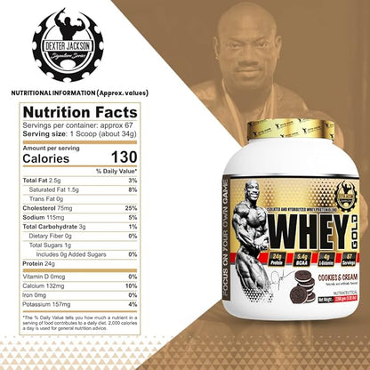 Dexter Jackson Gold Series Whey Gold - Cookies & Cream, 2268g (5 Lbs), 67 Servings