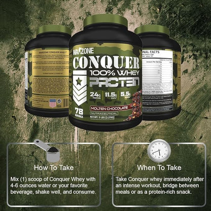 Warzone Conquer Whey Protein 78 Servings - Molten Chocolate