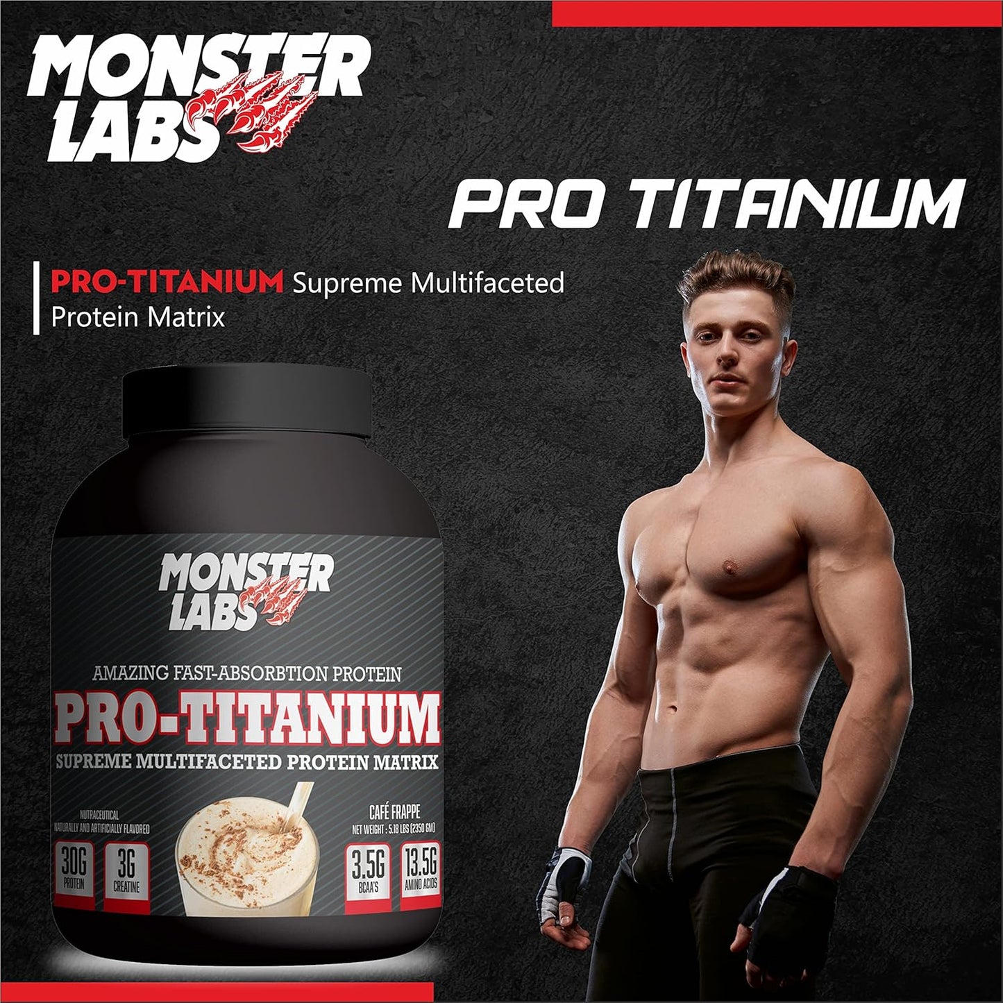 Monster Labs Pro Titanium 100% Fast-Absorption Whey Protein - Cafe Frappe