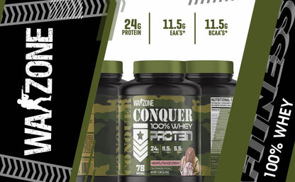 Warzone Conquer Whey Protein 78 Servings - Neapolitan Ice Cream