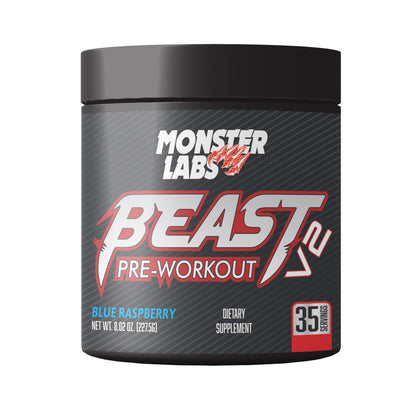 Monster Labs Beast V2, Pre Workout, 35 Servings (Blue Raspberry)