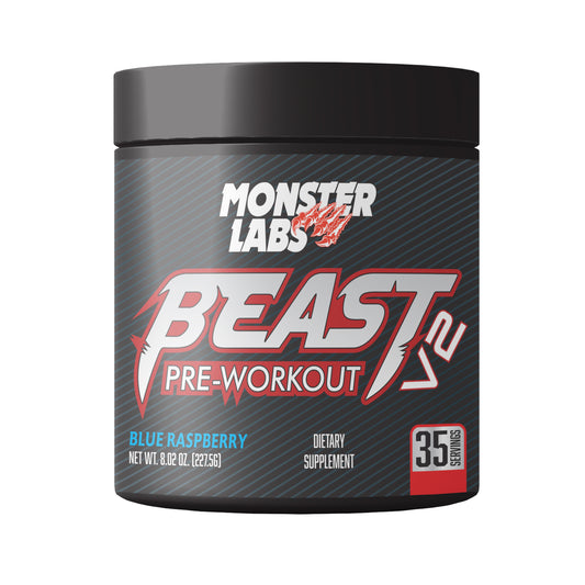 Monster Labs Beast V2, Pre Workout, 35 Servings (Blue Raspberry)