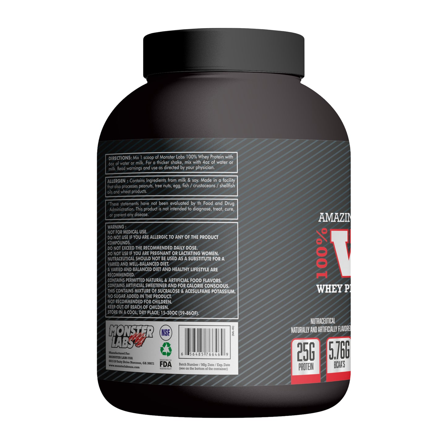 Monster Labs Whey Protein - Chocolate Bricks, 5lbs (76 Servings)