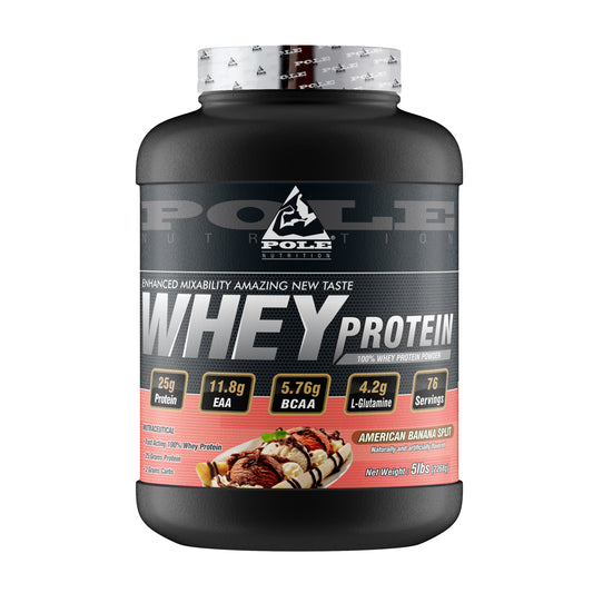 Pole Nutrition Whey Protein - American Banana Split, 5lbs (76 Servings)
