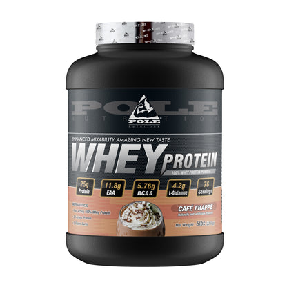 Pole Nutrition Whey Protein - Cafe Frappe, 5lbs (76 Servings)