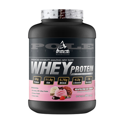 Pole Nutrition Whey Protein - Neapolitan Ice Cream, 5lbs (76 Servings)