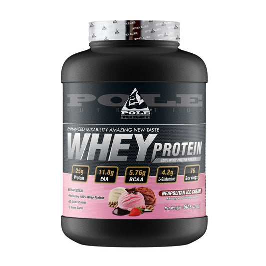 Pole Nutrition Whey Protein - Neapolitan Ice Cream, 5lbs (76 Servings)