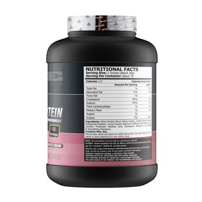 Pole Nutrition Whey Protein - Neapolitan Ice Cream, 5lbs (76 Servings)