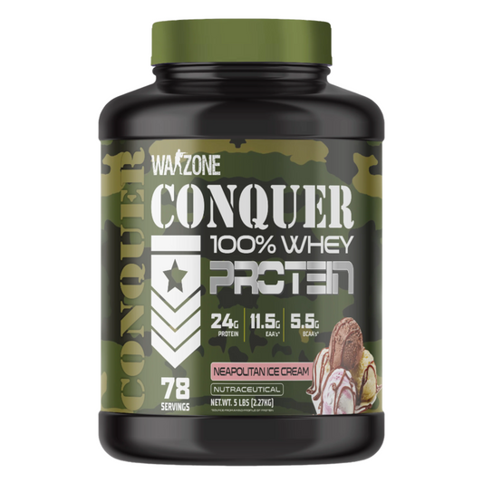 Warzone Conquer Whey Protein 78 Servings - Neapolitan Ice Cream