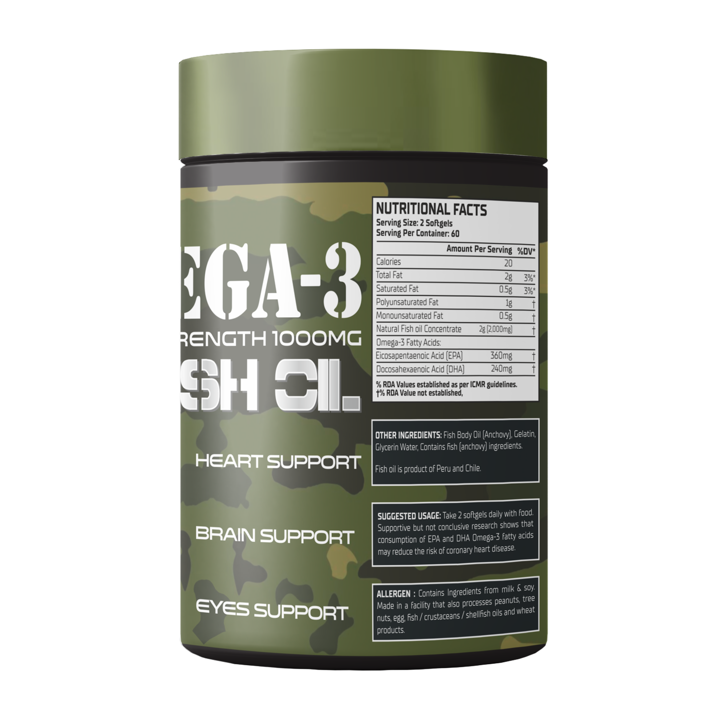 Warzone Double Strength Omega-3, 120 Softgels