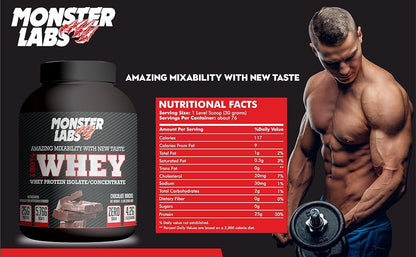 Monster Labs Whey Protein - Cookies & Cream, 5lbs (76 Servings)